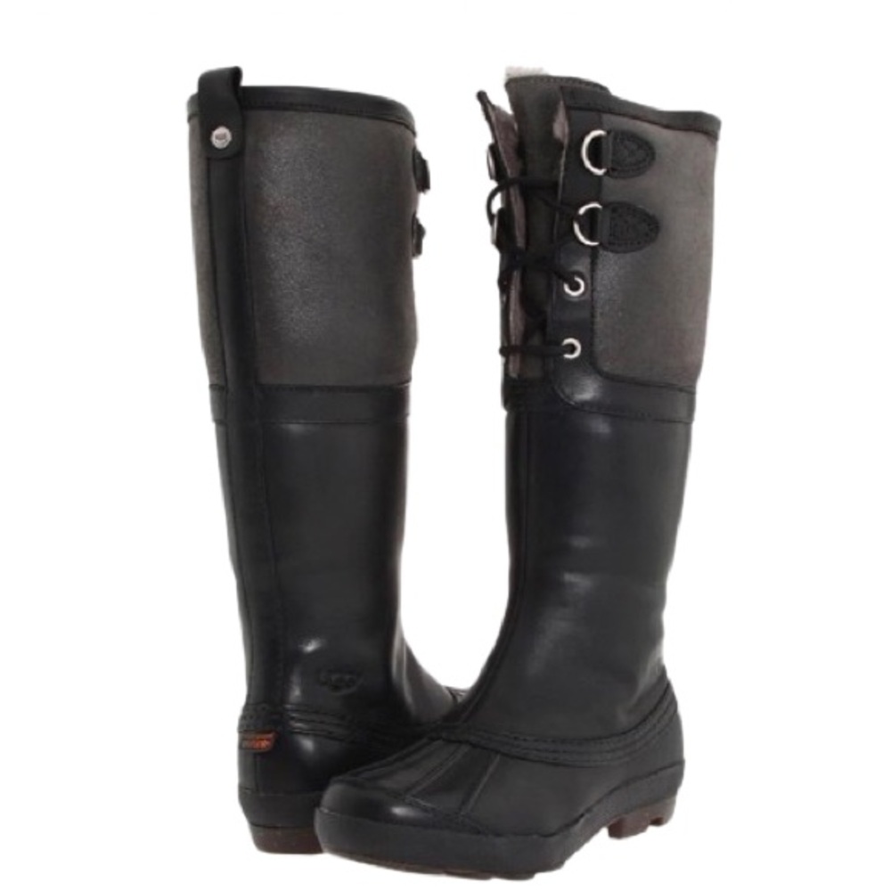 UGG Australia Belcloud Waterproof Leather & Wool Duck Boots - Size 8